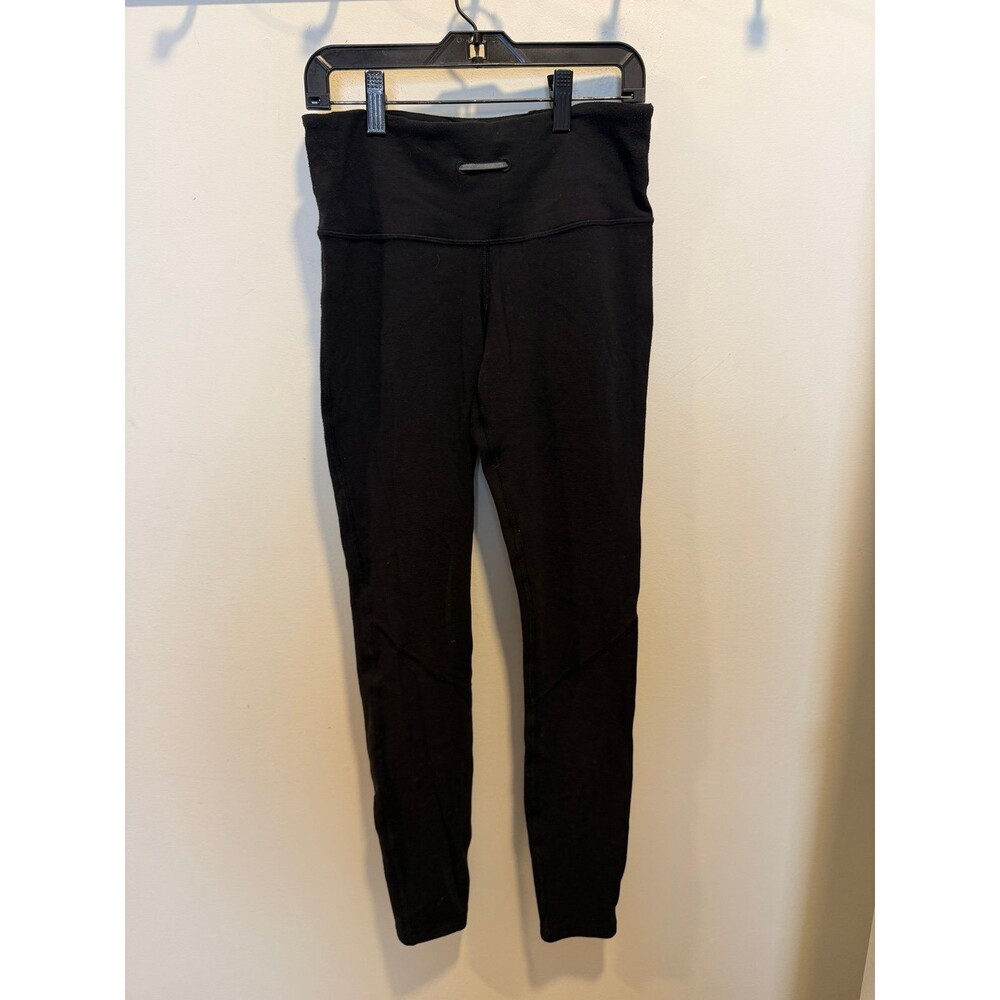 Lululemon Black High Rise Full Length Leggings Luon Wide Waistband Old Style